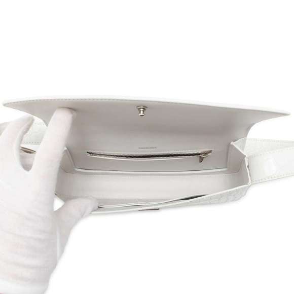 Balenciaga Flap Croco Embossed Shoulder Bag White - Picture 5 of 16